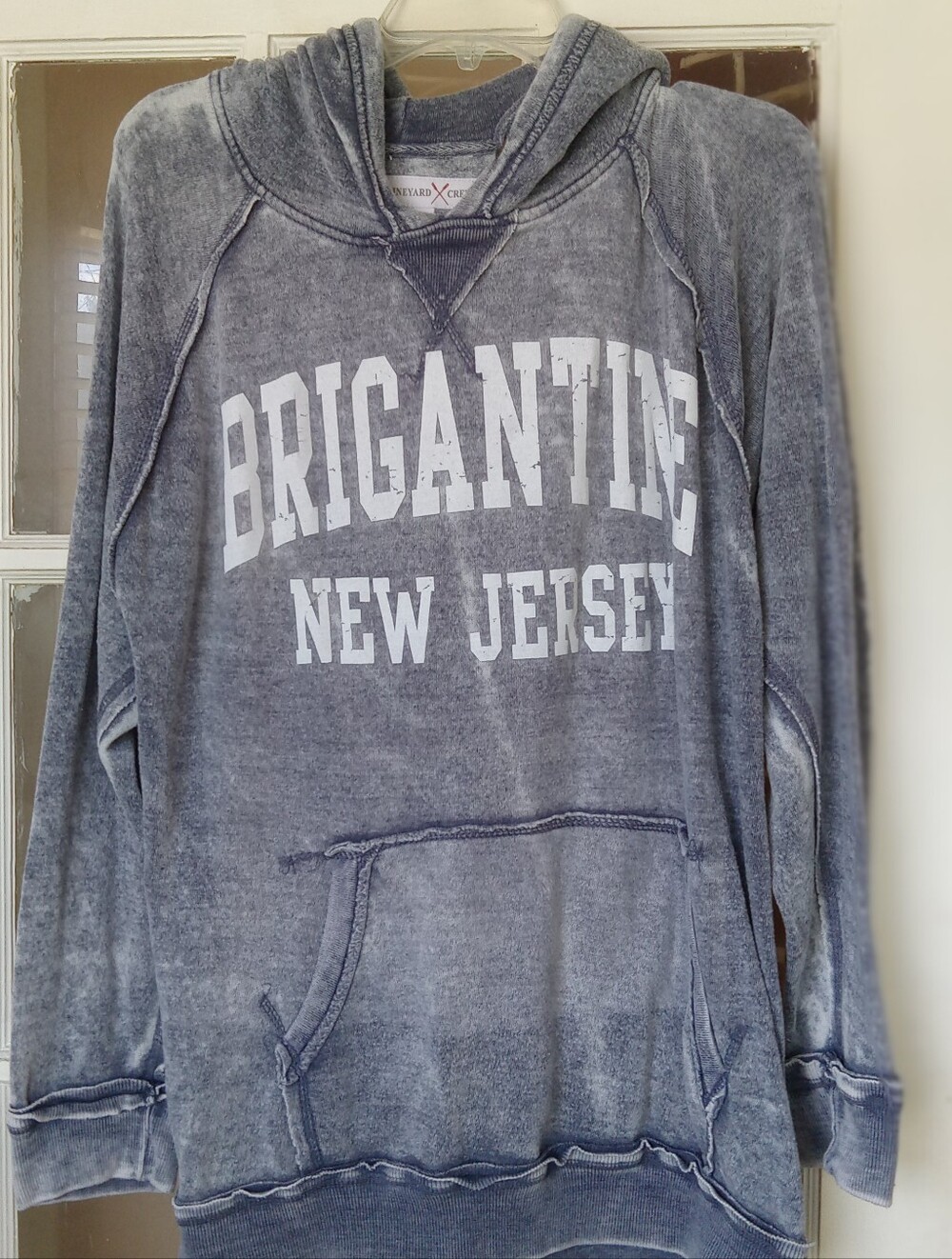 Vineyard Crew Brigantine New Jersey Acid Wash Hoodie S
